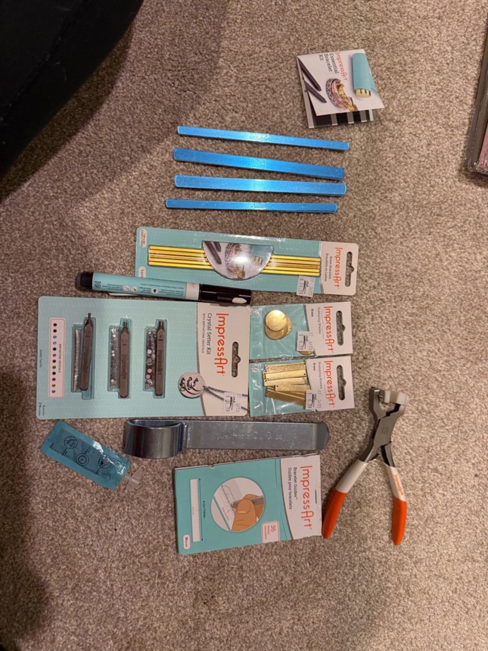 Impressart Gold Metal Stamping Blanks & Crystal Setter Kit